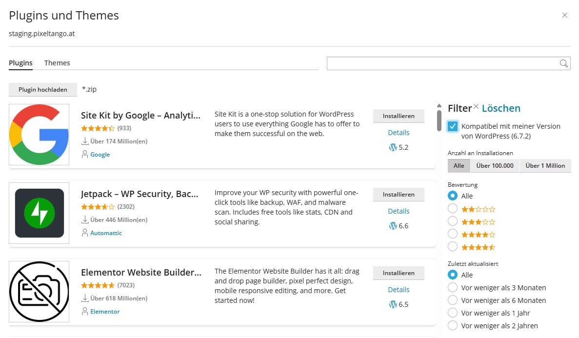 toolkit-plugins Installations von Plugins über das Toolkit Dashboard