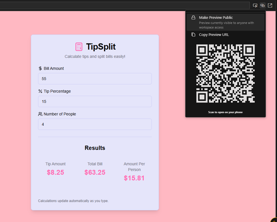 Siehe dir die App via QR-Code auf deinem Handy an. Siehe dir die App via QR-Code auf deinem Handy an.